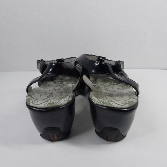 Jambu Sport Wedge Camden Size 9 M Glossy Black T-Strap Sandals Shoes - Picture 4 of 13